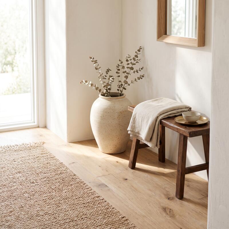 A sunlit entryway detail